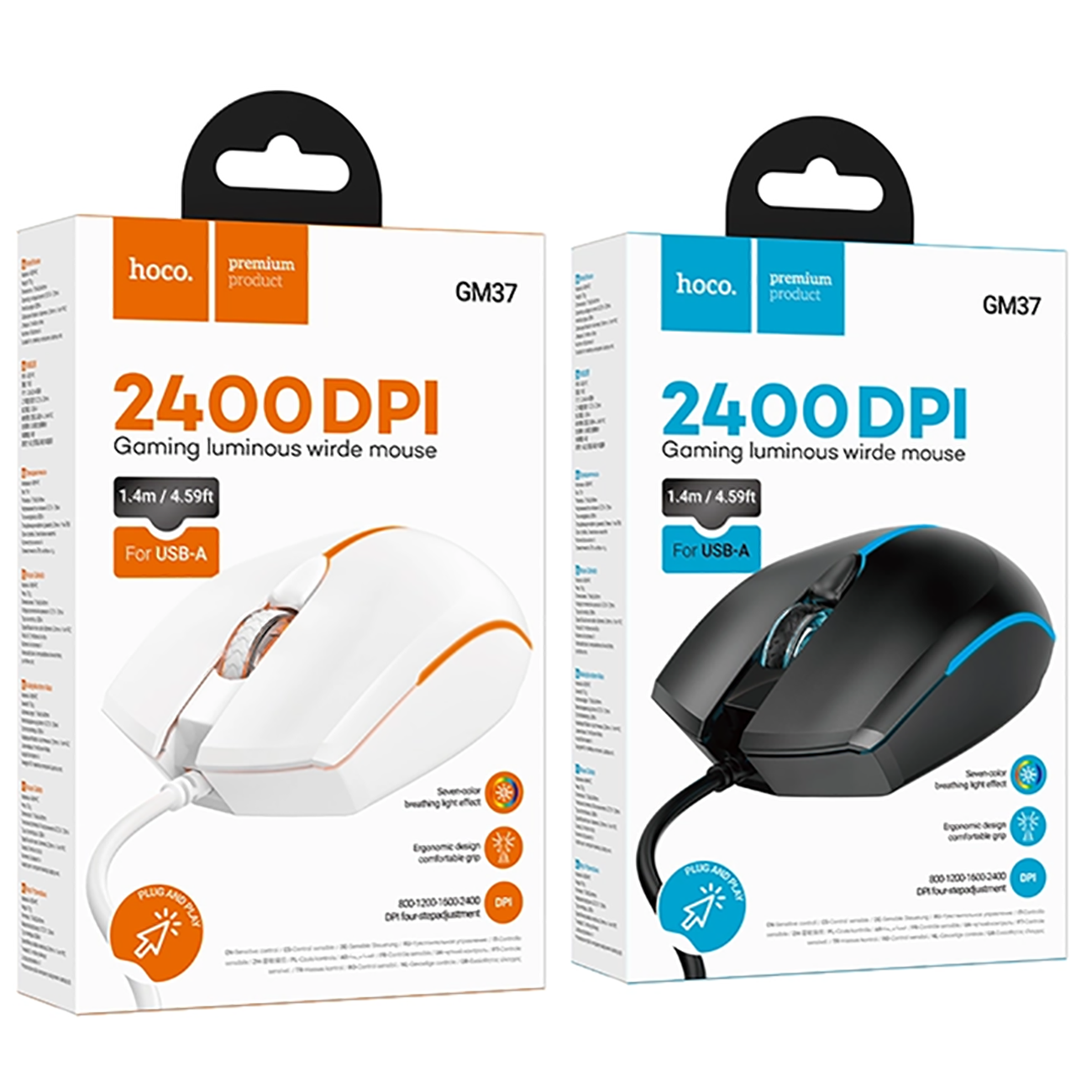 ماوس سیم دار هوکو مدل HOCO GM37 | درنا پی سی ماوس سیم دار هوکو مدل HOCO GM37