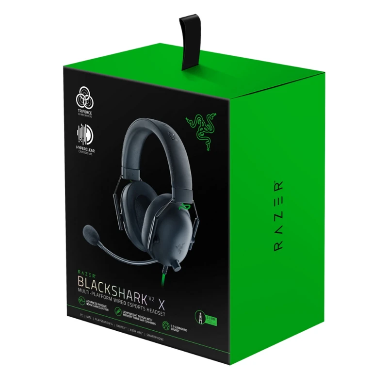 هدست سیم دار گیمینگ ریزر مدل RAZER Blackshark V2 x سبز - تصویر 4