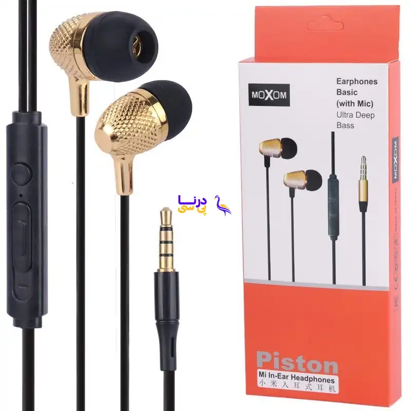 هندزفری سیم دار موکسوم مدل MOXOM Piston مشکی